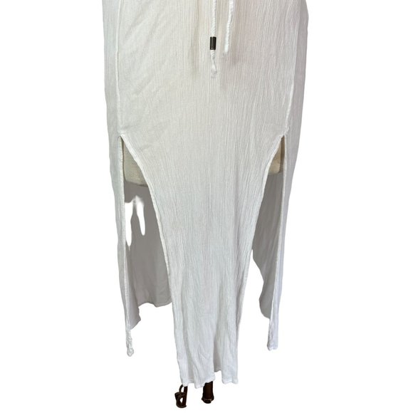Kona Soul Swim Cover-up Large White Midi Slits V neck Elastic Waist - Picture 9 of 13
